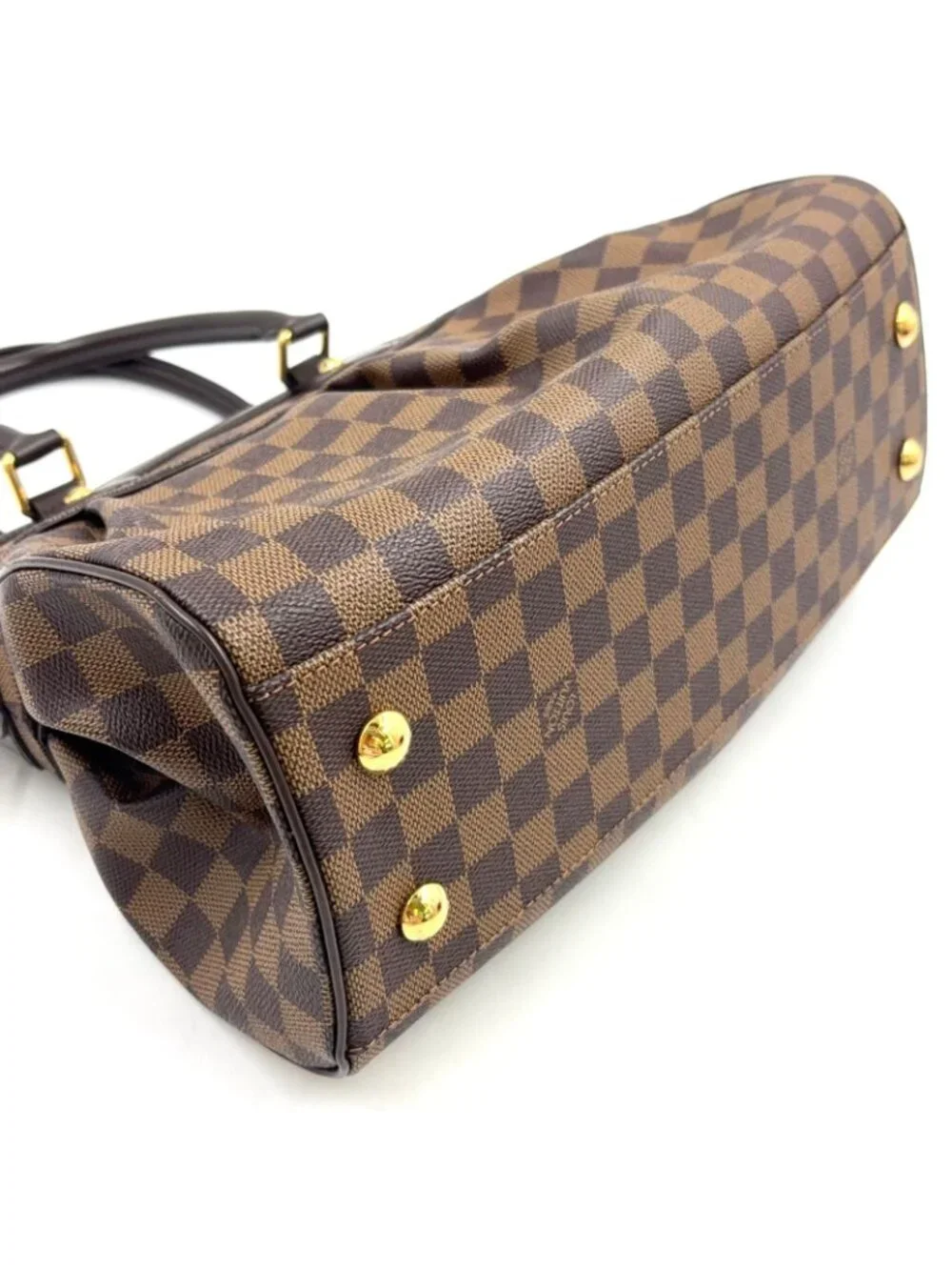 Louis Vuitton Trevi PM Damier Ebene Leather Brown Handbag Gold